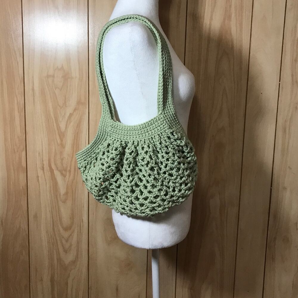NWT Green Handmade Crocheted Market Mesh Bag by Dawny M